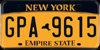 NY license plate GPA9615
