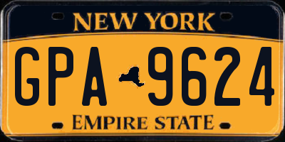NY license plate GPA9624