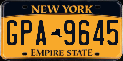 NY license plate GPA9645