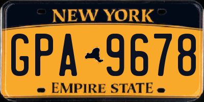 NY license plate GPA9678