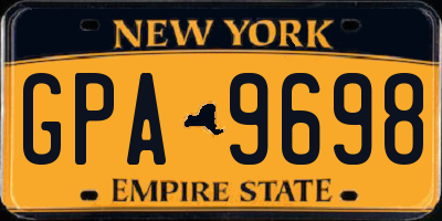NY license plate GPA9698
