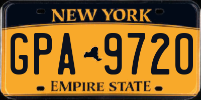 NY license plate GPA9720