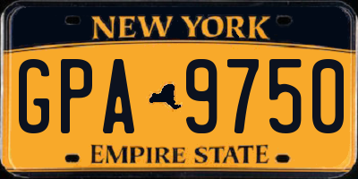 NY license plate GPA9750