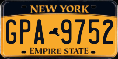 NY license plate GPA9752