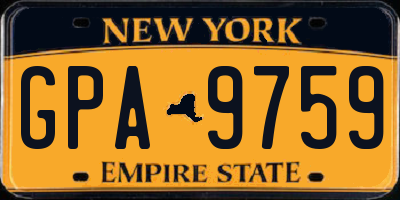 NY license plate GPA9759
