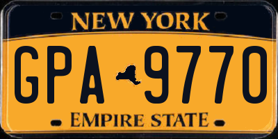NY license plate GPA9770