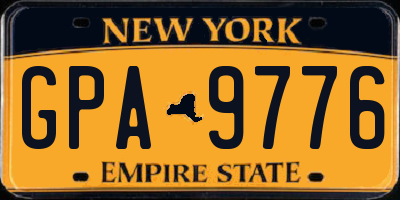 NY license plate GPA9776