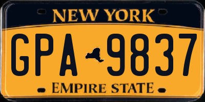 NY license plate GPA9837