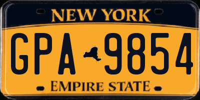 NY license plate GPA9854