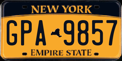 NY license plate GPA9857