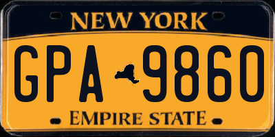 NY license plate GPA9860