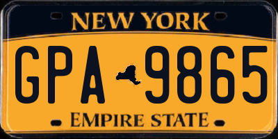 NY license plate GPA9865
