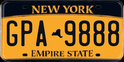 NY license plate GPA9888