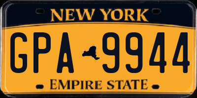 NY license plate GPA9944