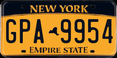 NY license plate GPA9954