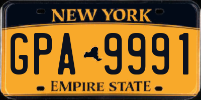 NY license plate GPA9991