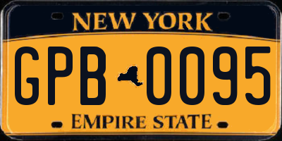 NY license plate GPB0095