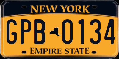 NY license plate GPB0134
