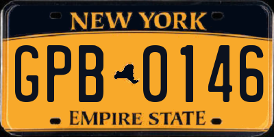 NY license plate GPB0146