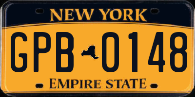NY license plate GPB0148
