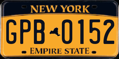 NY license plate GPB0152