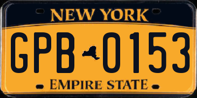 NY license plate GPB0153