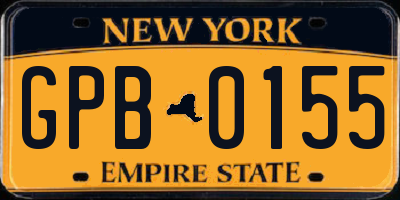 NY license plate GPB0155