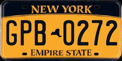 NY license plate GPB0272