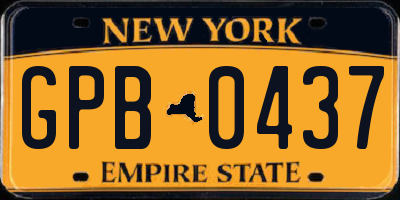 NY license plate GPB0437