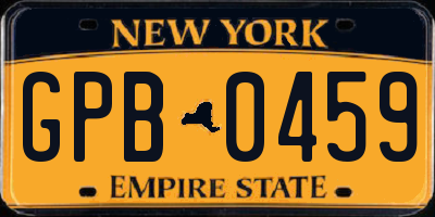 NY license plate GPB0459