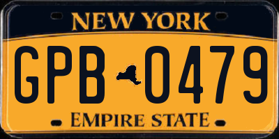 NY license plate GPB0479