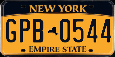 NY license plate GPB0544