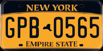 NY license plate GPB0565