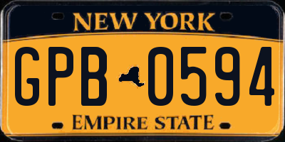 NY license plate GPB0594