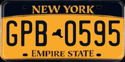 NY license plate GPB0595