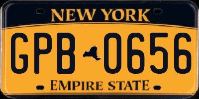 NY license plate GPB0656