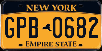 NY license plate GPB0682