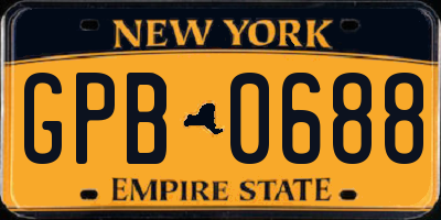 NY license plate GPB0688