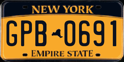 NY license plate GPB0691
