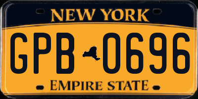 NY license plate GPB0696