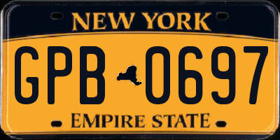 NY license plate GPB0697
