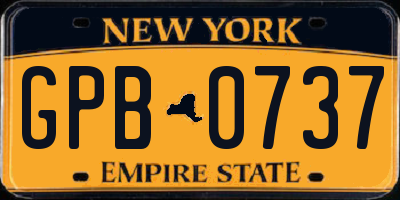 NY license plate GPB0737