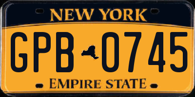 NY license plate GPB0745