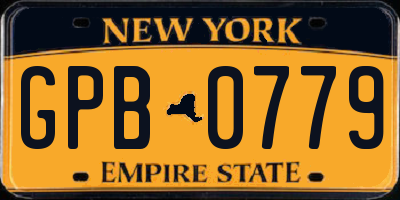 NY license plate GPB0779