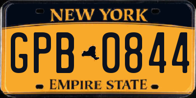 NY license plate GPB0844