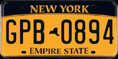 NY license plate GPB0894
