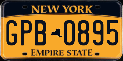 NY license plate GPB0895