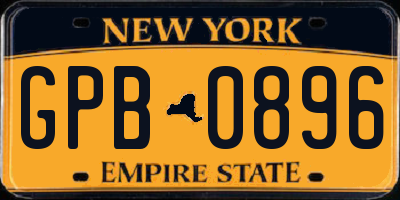 NY license plate GPB0896