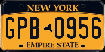 NY license plate GPB0956