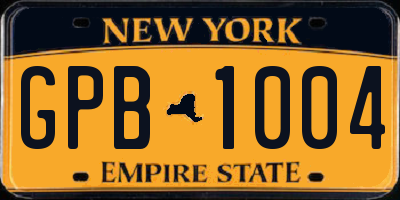 NY license plate GPB1004